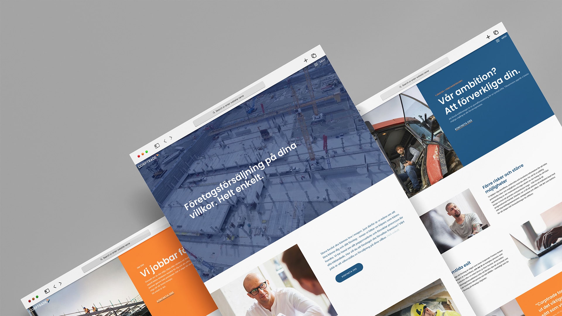 Vi på Business & Emotions har designat en användarvänlig webb för Corptrade